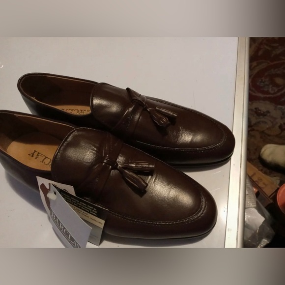NOS 70s BARCLAY Endicott Johnson Mens 8D Brown Leather Oxford New Dress Shoes - Picture 10 of 12